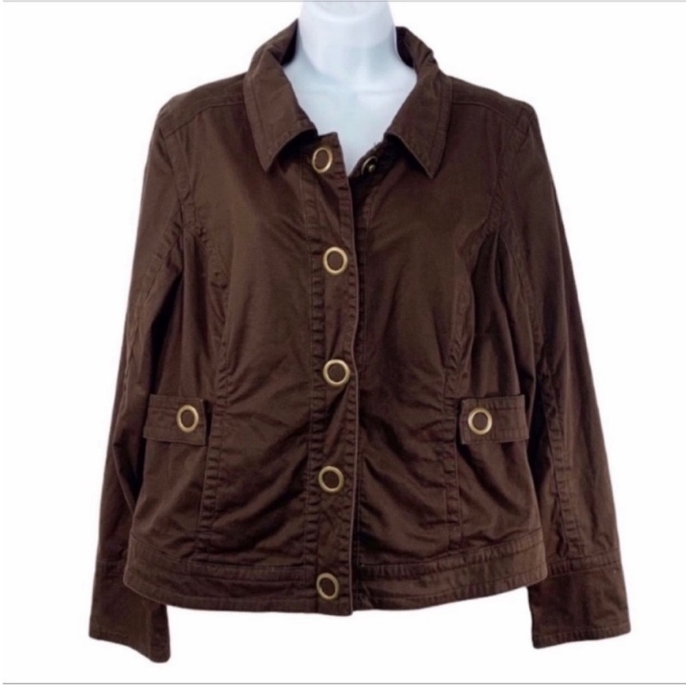 DRESS BARN snap front jacket L